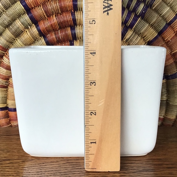 Vintage McCoy Pillow Vase Planter Cream White Rectangle Made in USA - Picture 6 of 14